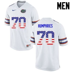 Men's Florida Gators #70 D.J. Humphries NCAA Nike White USA Flag Fashion Authentic Stitched College Football Jersey HWP6462UU